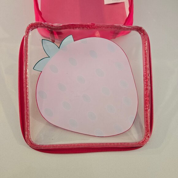 💥3/$24💥 Strawberry graphic zipper pouch organizer cosmetics makeup bag - Picture 7 of 11